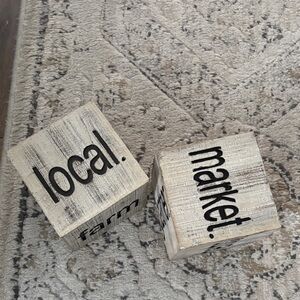 Hobby Lobby Cream and Black Wooden Blocks